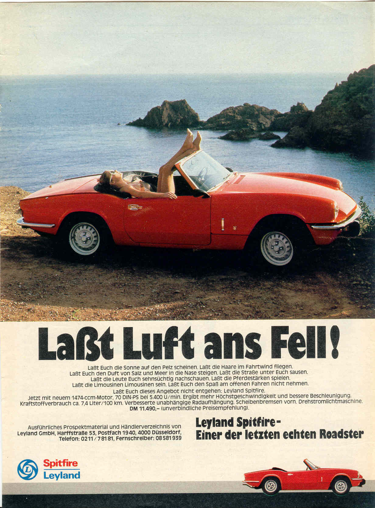Triumph Spitfire 1500 Werbung -  La�t Luft ans Fell !
